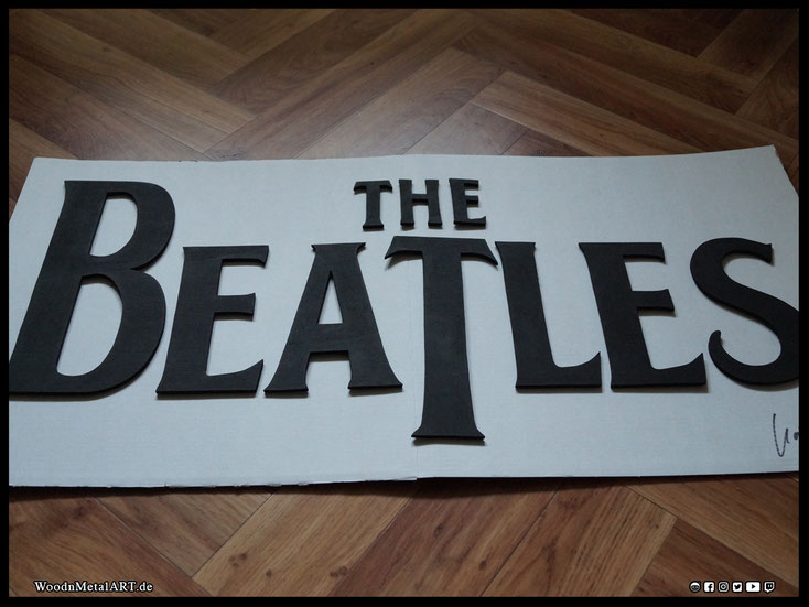 WoodnMetalART Scrollsaw Holzlogo The Beatles