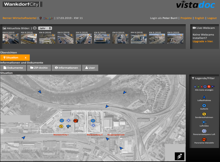 vistadoc Webansicht Tool Baustellendokumentation Software Luftbild