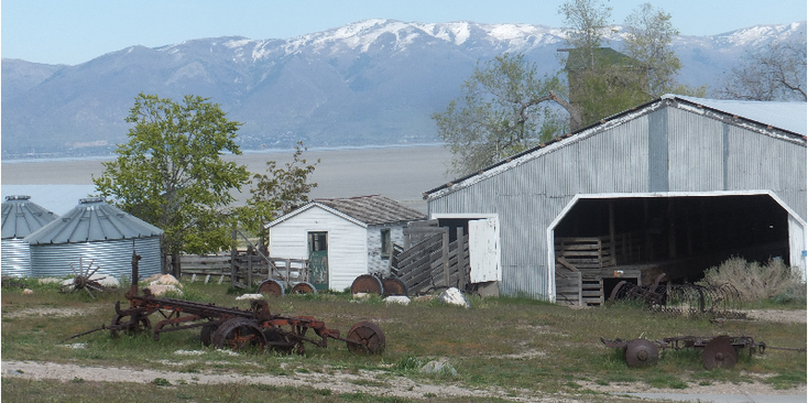 Antelope-Island-eiland-Historic-Ranch-nationaal-park-schuur-boerderij-Utah-Verenigde-Staten