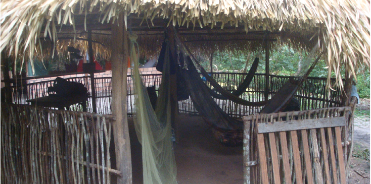 Flona-Nationaal-park-hangmat-hut-riet-jungle-Amazone-Brazilië
