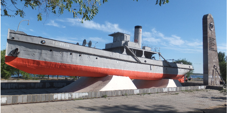 Gasitel-stoomschip-Wolga-WW2-monument-Volgograd-Stalingrad-Rusland