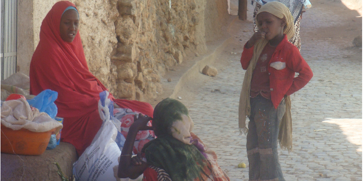 Harar-Ethiopië-lokale-vrouw-moslima-verkoop-stal