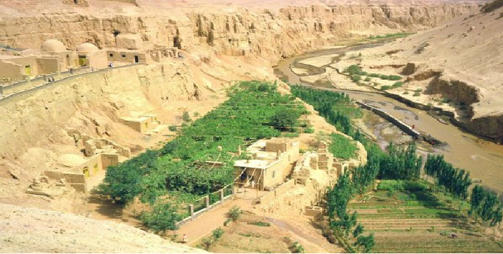 Jiaohe-Turpan-China-lemen-ruïnes-plateau