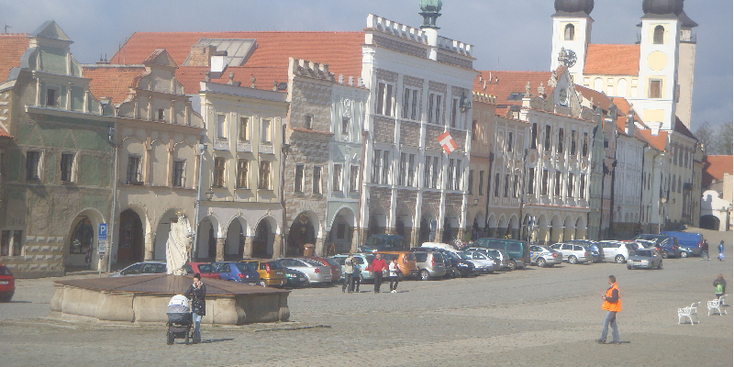 Telc-Namesti-Zachariase-Z-Hradce-driehoeks-plein-Tsjechie-Renaissance
