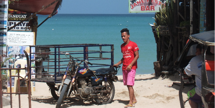 El-Nido-Palawan-strand-surfplank-palmboom-zee-zwemmen-Filipijnen