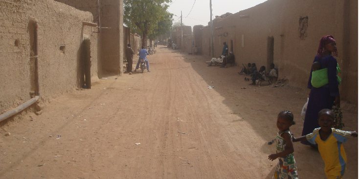 Djenne-straatleven-Mali