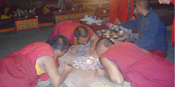 Ganden-Monastery-Tibet-China-Painting-Monks