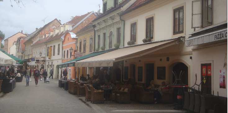 Zagreb-Tkalciceva-terras-winkels-restaurants-café-Kroatië