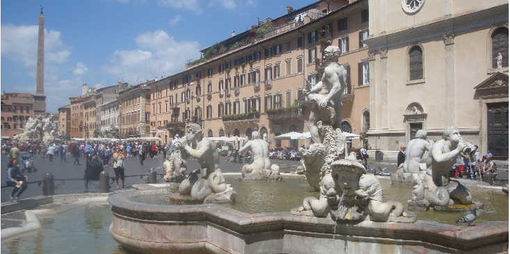 Navona-Piazza-fontein-plein-beelden-Rome-Italië 