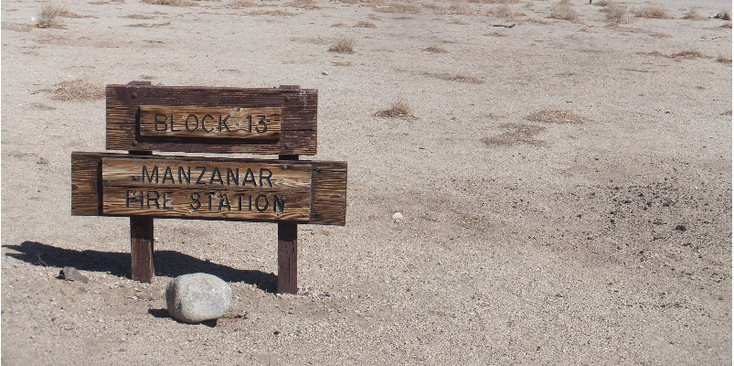 Manzanar-internering-Japan-Block-barak-bord-WW2-Verenigde-Staten