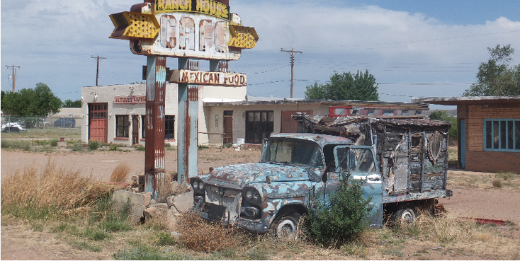 Tucumcari-Route-66-klassieke-Amerikaanse-auto-Verenigde-Staten