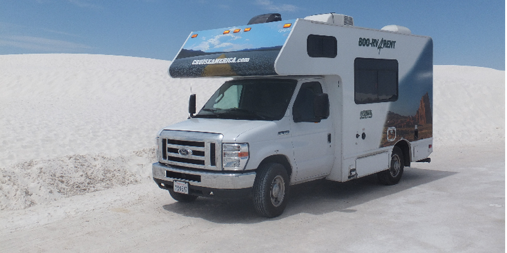 White-Sands-nationaal-monument-camper-Verenigde-Staten