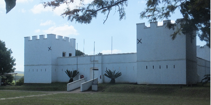 Nongqayi-Eshowe-White-Mudbrick-Fort-Towers-South-Africa