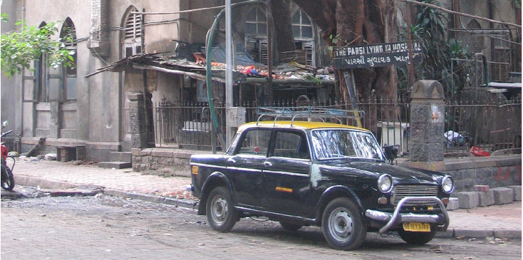 Bombay-Mumbai-taxi-straatleven-India