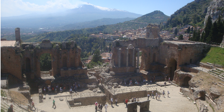 Taormina-Theater-Greco-Etna-Sicilië-Italië