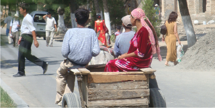 Sarmakand-paard-en-wagen-Oezbekistan