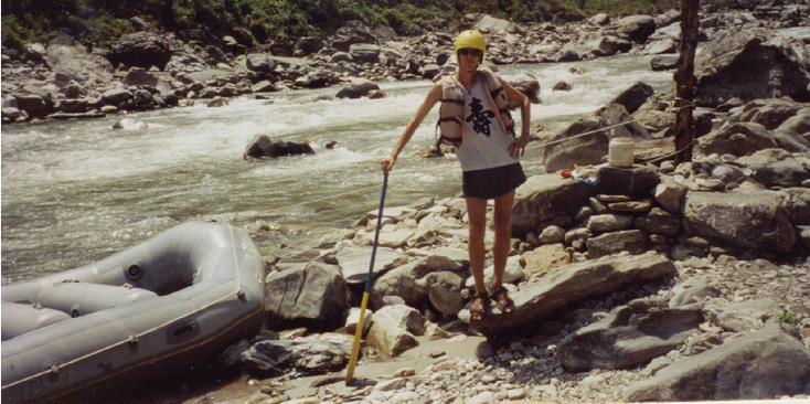 Bhote-Koshi-raften-rivier-helm-peddel-boot