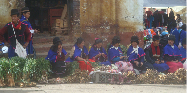 Silvia-Colombia-stam-inheems-traditioneel-kledij-bolhoed-markt-Guambiano-indianen