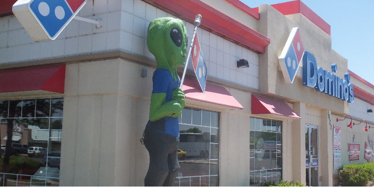 Roswell-aliens-groene-man-Domino-reclame-Verenigde-Staten
