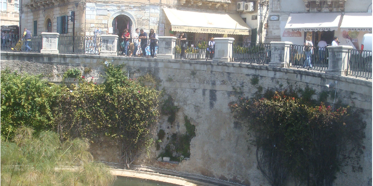 Syracuse-Ortiga-vijver-Sicilië-Italië