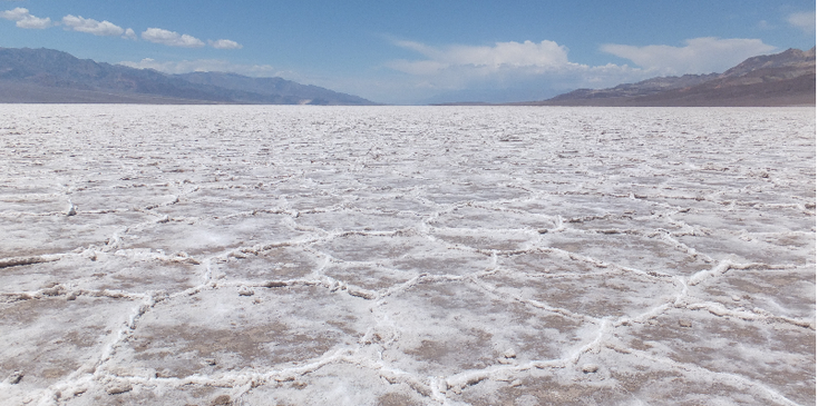 Bad-Valley-zout-Death-Valley-Californië-Verenigde-Staten