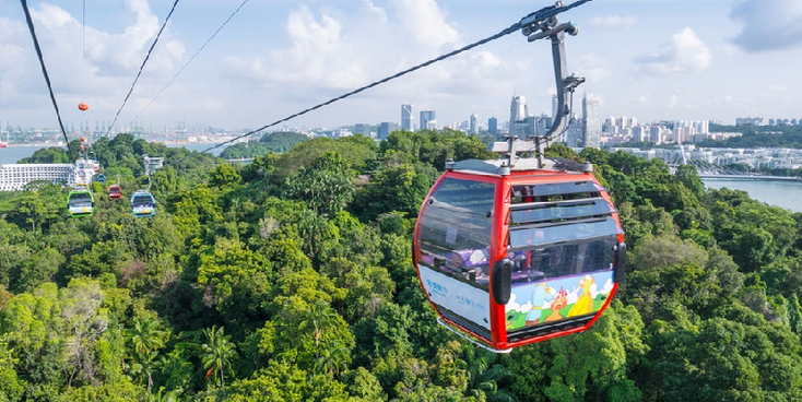 Sentosa-Singapore-kabelwagen-stad-skyline