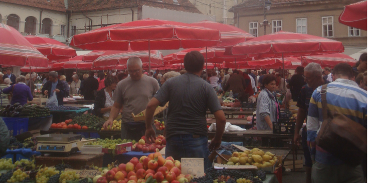 Dolac-centrale-groentemarkt-fruit-Zagreb-Kroatië