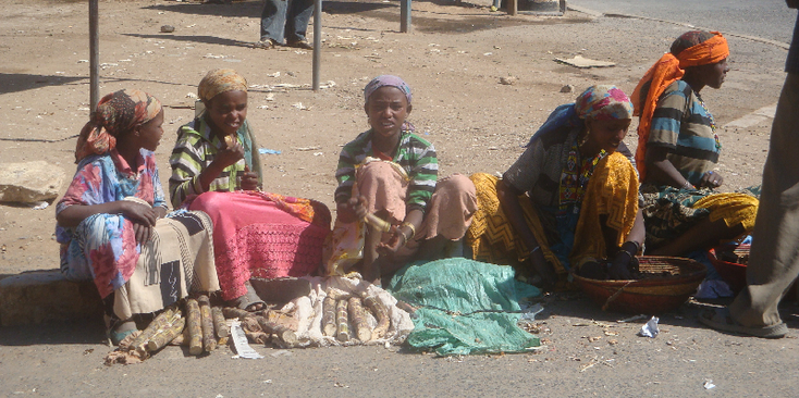 Harar-Ethiopië-lokale-vrouw-verkoop-stal
