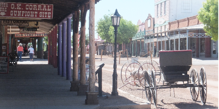 Tombstone-OK-Corral-Gunfight-koets-kar-Arizona-Verenigde-Staten