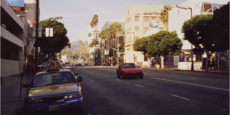 Hollywood-Boulevard-Los-Angeles-LA-taxi-Ferrari-Verenige-Staten