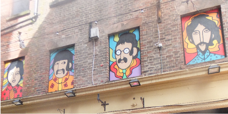 Fab-Four-Rubber-Soul-bar-Liverpool-tekeningen-Beatles-Engeland