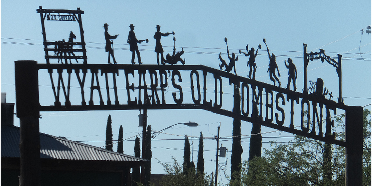 Wyatt-Earp-Old-Tombstone-bord-Arizona-Verenigde-Staten