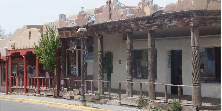 Taos-stad-veranda-houten-huis-verenigde-Staten