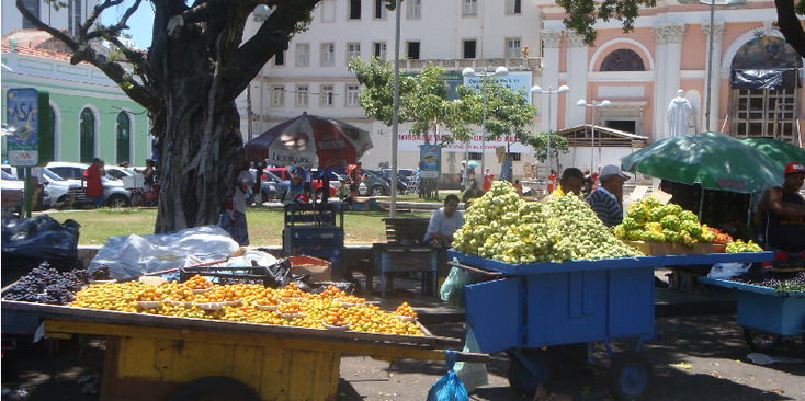 Salvador-Pelourinho-fruit-verkoop-straatleven-plein-plaza-Brazilië