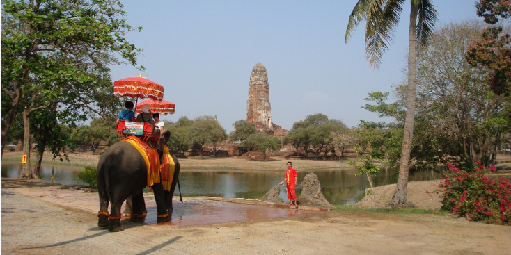 Ratburana-wat-Ayuttayah-tempel-olifant-Thailand