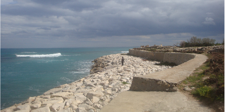 Kerkouane-Kelibia-ruïnes-pilaren-Tunesië-Middellandse-Zee
