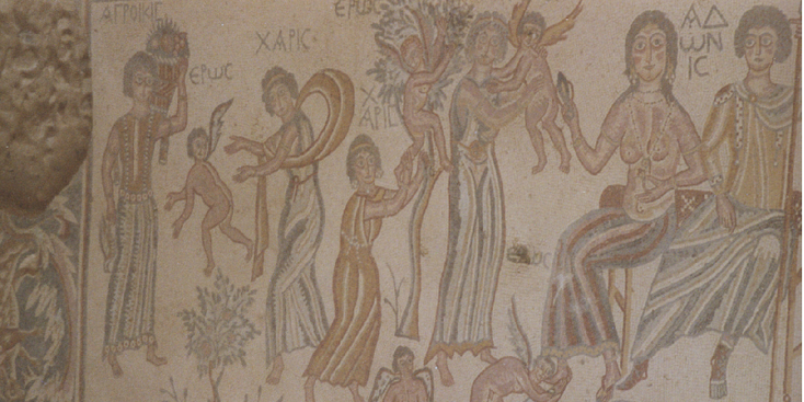 Madaba-Apostel-kerk-mozaïek-Jeruzalem-Jerusalem-afbeelding-Jordanië