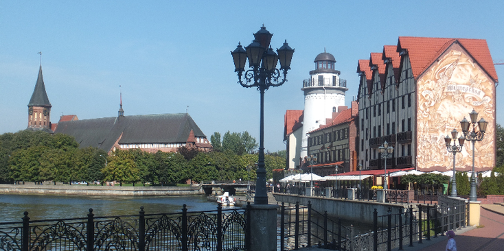 Kaliningrad-Rusland-Konigsbergen-Koningsberg-Fischdorf-Jubilee-brug-kathedraal-Rusland-Pruisen