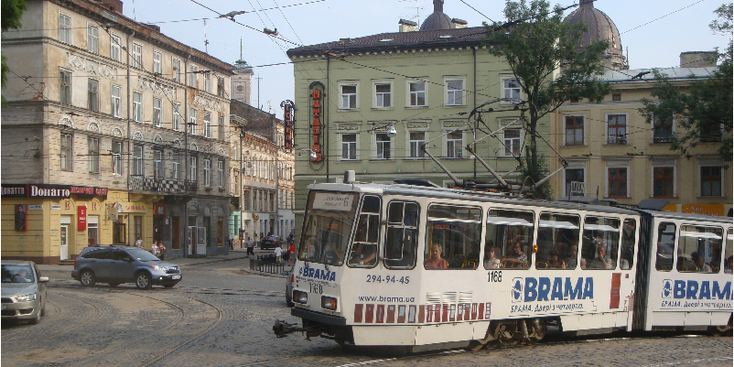 L'viv-L'vov-Lemberg-tram-straatleven-Oekraïne