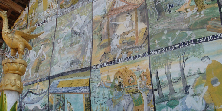 Hongsa-tempel-tekeningen-Boeddha-Laos