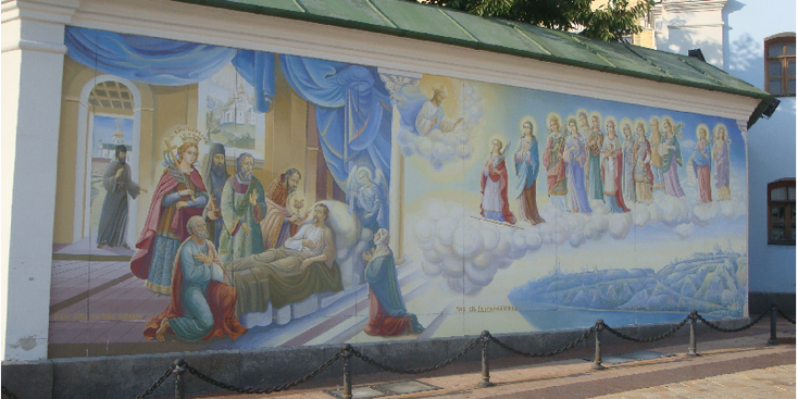 Sint-Michaels-Gold-Domed-Cathedral-kathedraal-muurschildering-Kiev-Oekraïne