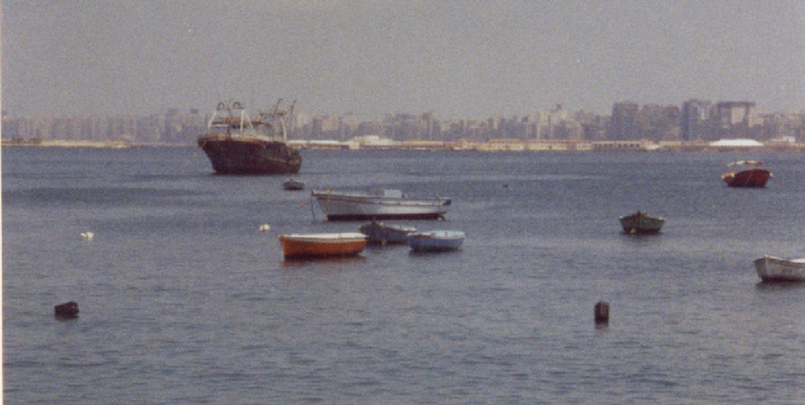 Alexandrië-Egypte-Middellandse-zee-kust-haven-boten-skyline