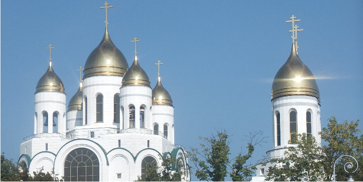Kathedraal-van-Jezus-Christus-de-overwinnaar-Kaliningrad-koepel-goud-Rusland