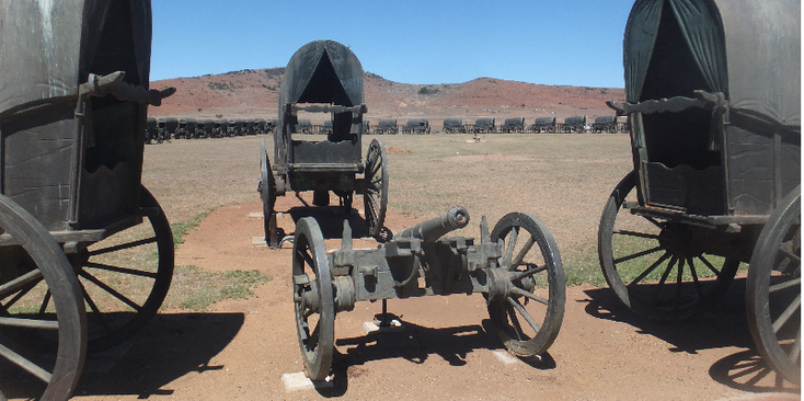 Bloed-rivier-koetsen-kraal-rijtje-kanon-Zoeloe-Boeren-Zuid-Afrika-monument