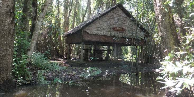 Rung-Tram-hoofdkwartier-Vietcong-verborgen-geheim-kano-kanalen-Vietnam-Mekong-Delta