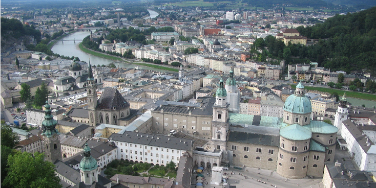 Salzburg-Alt-Stadt-rivier-kasteel-Oostenrijk