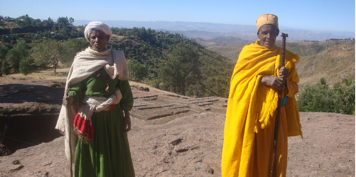Lalibela-Ethiopië-rots-kerken-ondergronds-heilig-monnik-stok