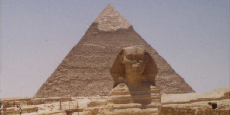 Sfinx-piramide-Cheops-Giza-Gizeh-Cairo-woestijn-Farao-Egypte