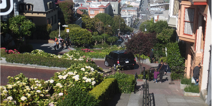 Lombard-Street-San-Francisco-haarspeldbocht-Verenigde-Staten