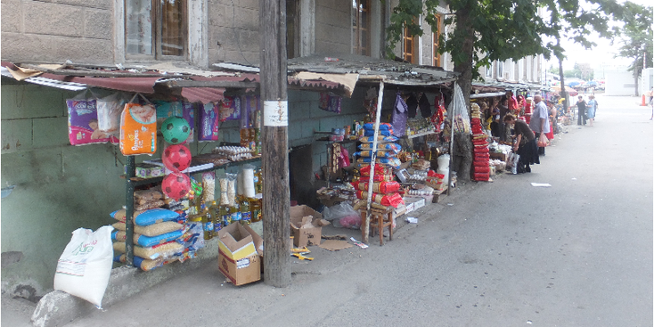 Gori-markt-stal-verkoop-straat-Georgië